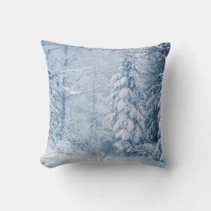 Dekorativer Schnee Blau & Weiß Schnee Frohe Weihna Kissen