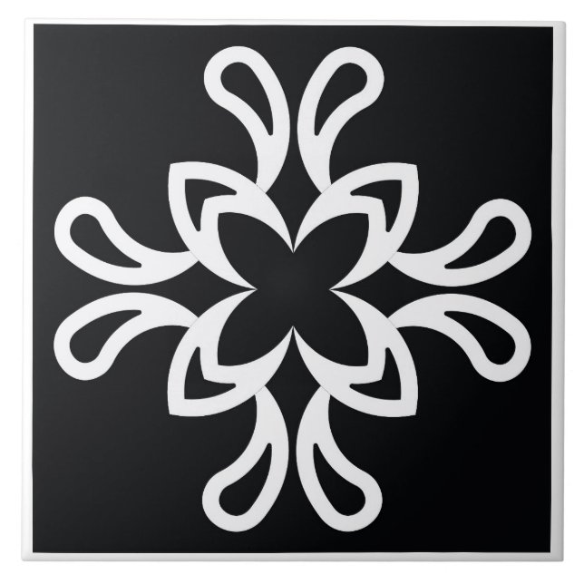 dekorativer schwarzer Fliese (Vorderseite)