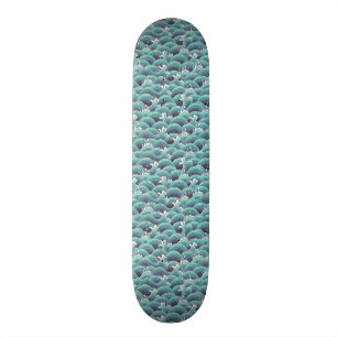 Dekorativer Seewellen-Hintergrund Skateboard