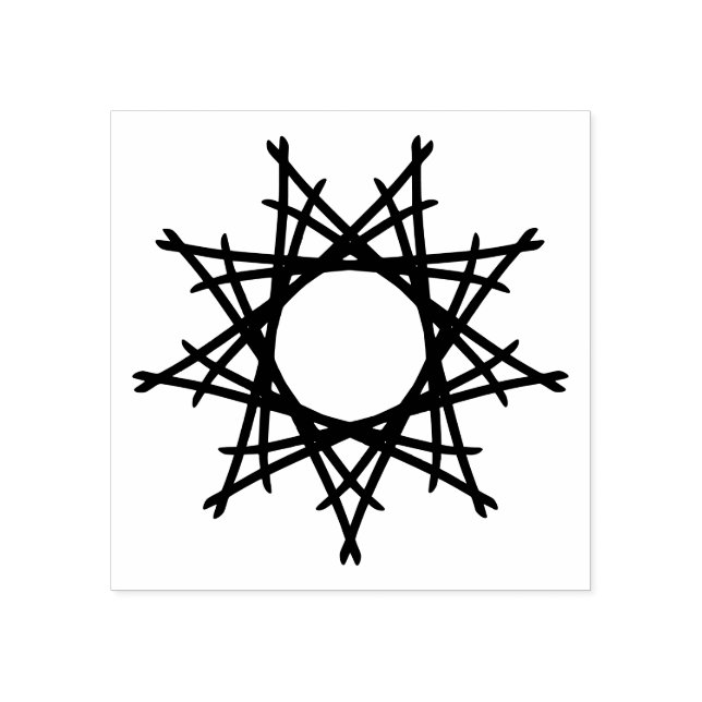 Dekorativer Stern Gummistempel (Prägung)