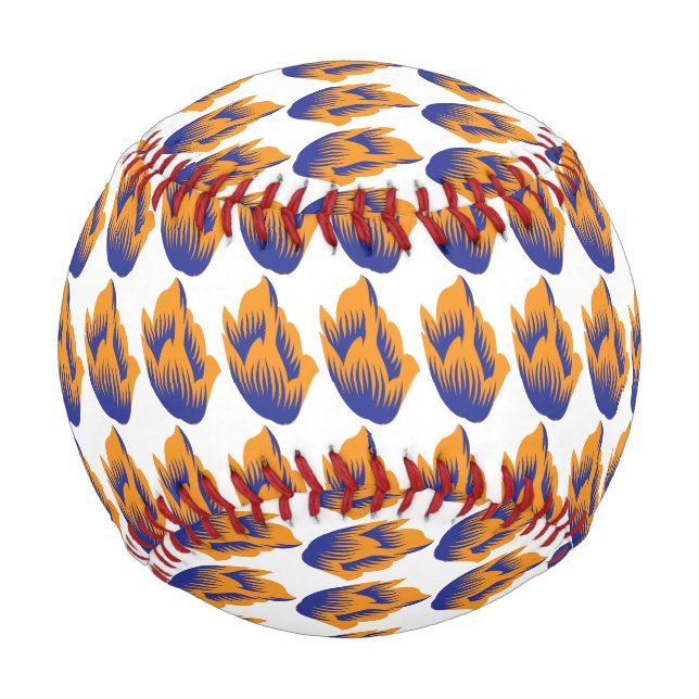 Dekorativer Stil, dunkelblau grün, Wattle Baseball (Vorderseite)