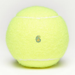 Dekorativer Stil, dunkelblau grün, Wattle Tennisbälle