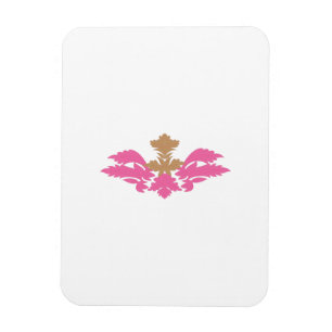 Dekorativer Stil, heiß rosa, antikes Glas Magnet