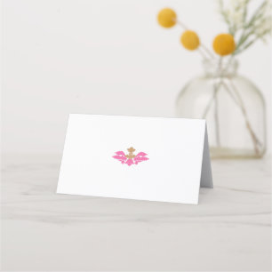Dekorativer Stil, heiß rosa, antikes Glas Platzkarte