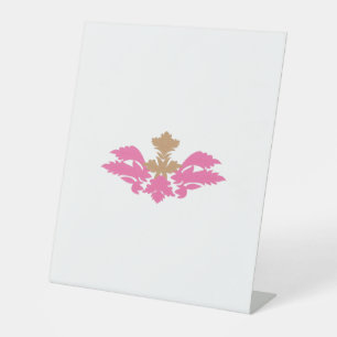 Dekorativer Stil, heiß rosa, antikes Glas Sockelschild