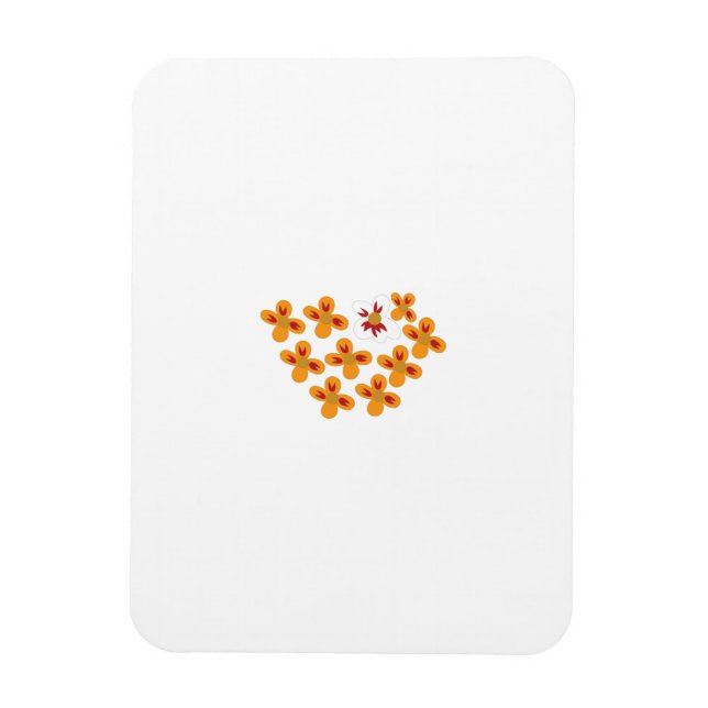 Dekorativer Stil, trübe Orange, Cornell Rot Magnet (Vertikal)