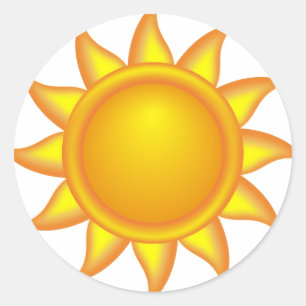 dekorativer Sun. Runder Aufkleber