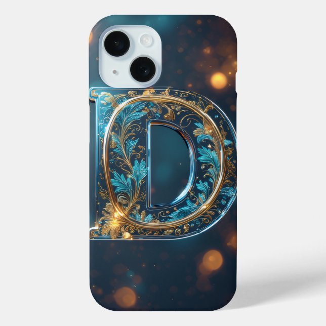 Dekorativer transparenter Buchstabe D  Case-Mate iPhone Hülle (Rückseite)