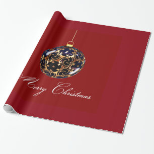 Dekorativer Weihnachtsball Elegant in Rot Geschenkpapier