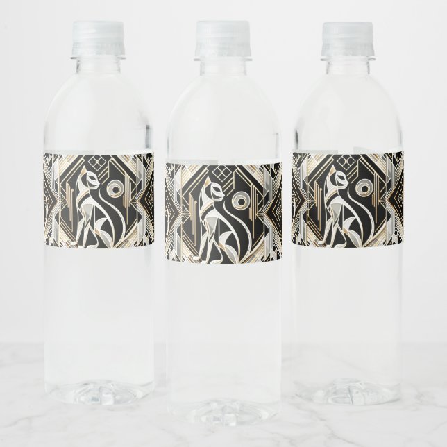 Dekoratives Abstraktes Black Cat Water Flasche Eti (Flaschen)