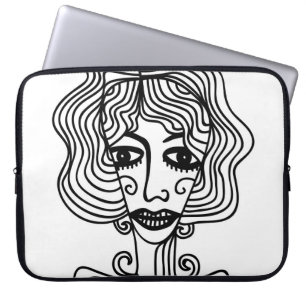 Dekoratives abstraktes Mädchen. Vintage Illustrati Laptopschutzhülle