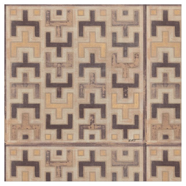 Dekoratives Afrikaner Mudcloth Muster Stoff (Nahaufnahme)