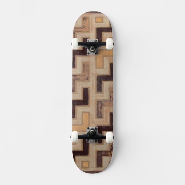 Dekoratives afrikanisches Mudcloth-Muster Skateboard (Vorderseite)