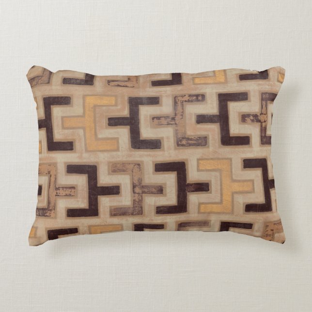Dekoratives afrikanisches Mudcloth-Muster Zierkissen (Vorderseite)