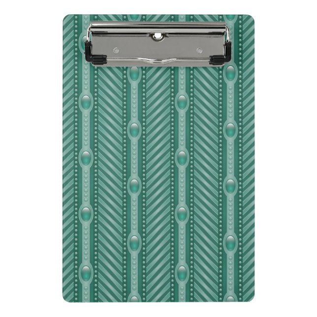 Dekoratives aquamarines Muster Mini Klemmbrett (Vorderseite)