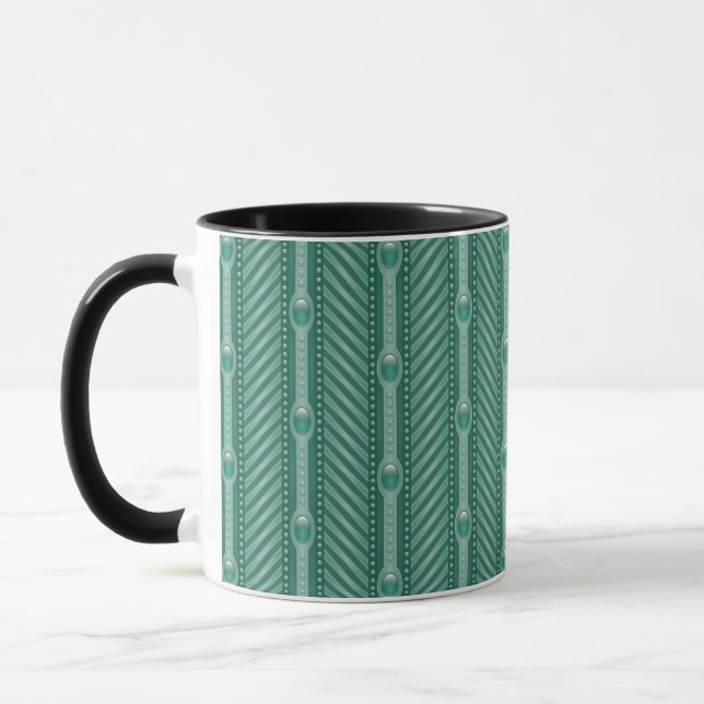 Dekoratives aquamarines Muster Tasse (Links)