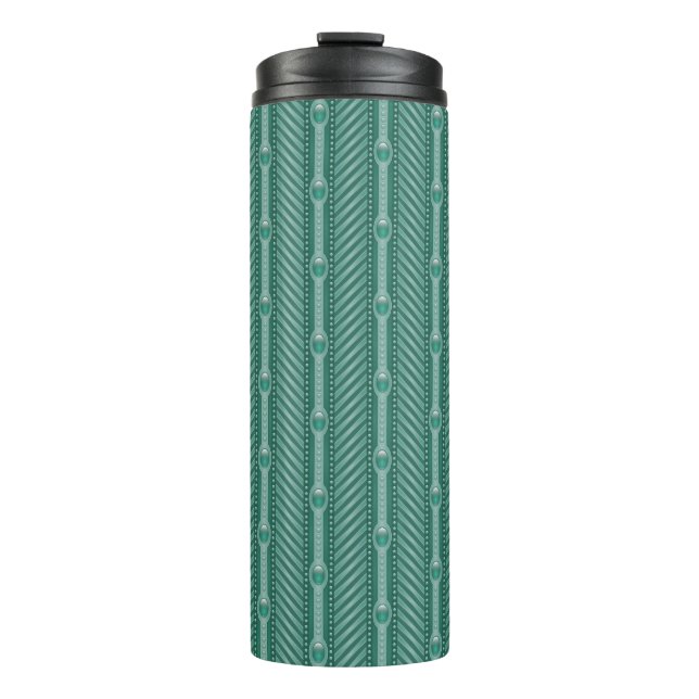 Dekoratives aquamarines Muster Thermosbecher (Vorderseite)