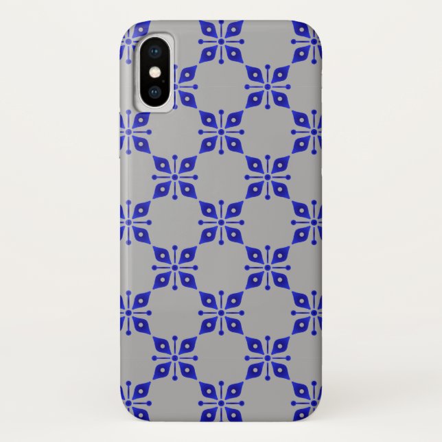 Dekoratives blaues Design  Case-Mate iPhone Hülle (Rückseite)