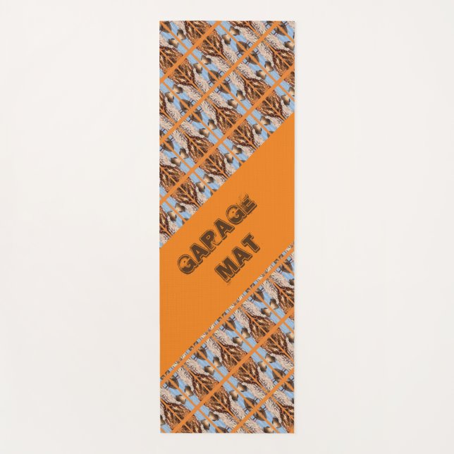 Dekoratives blaues Design-Muster Yogamatte (Vorderseite)