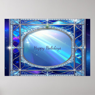 Dekoratives blaues Poster