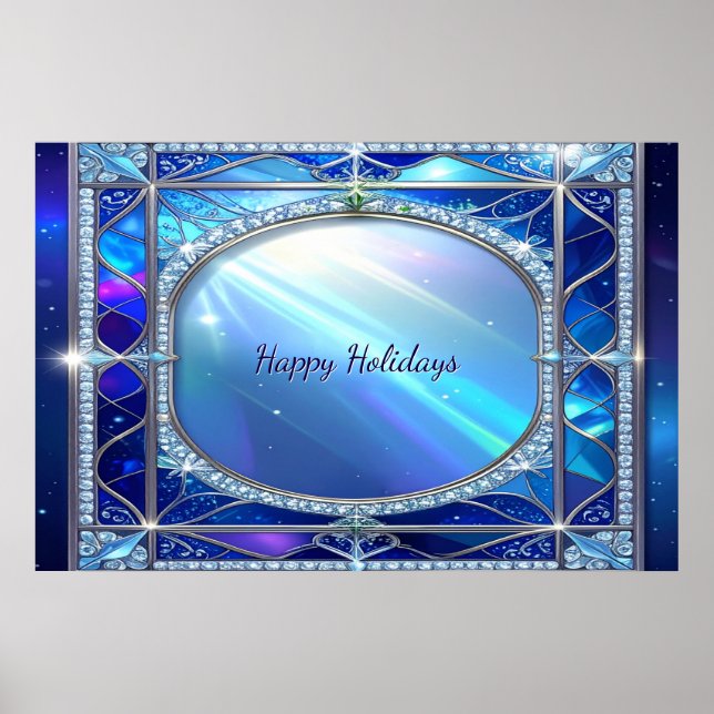 Dekoratives blaues Poster (Vorne)