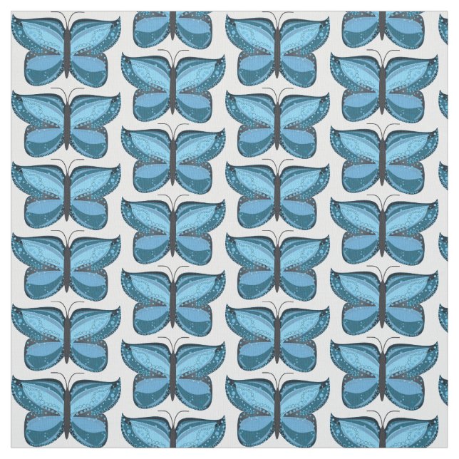 Dekoratives Blauschmetterlingsmuster Stoff (Muster)