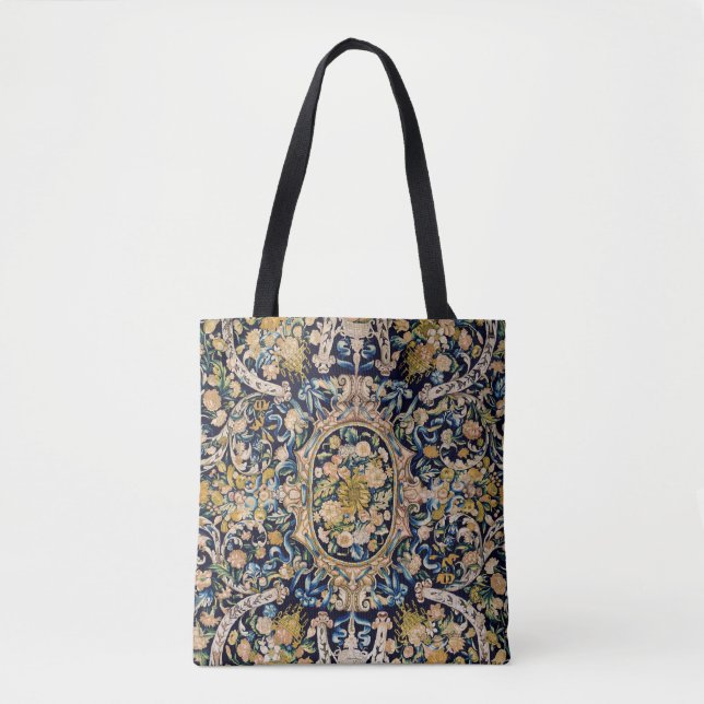 Dekoratives Blumen-Teppichmuster Tasche (Vorderseite)