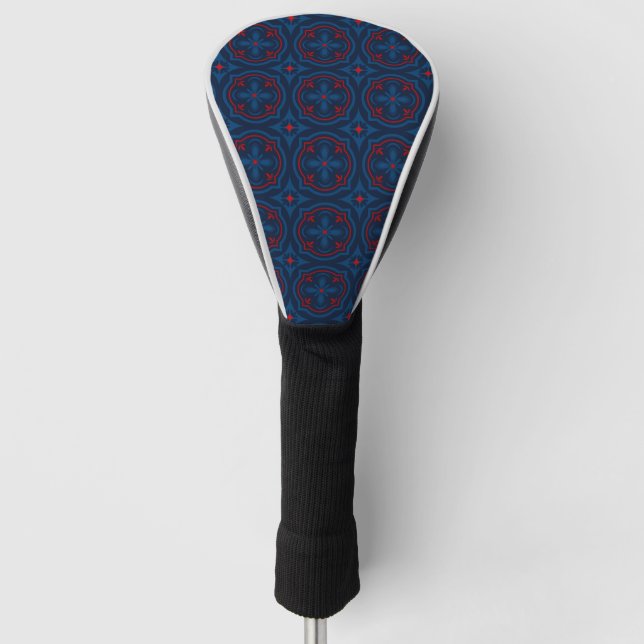 Dekoratives Blumenfliesenmuster  Golf Headcover (Vorderseite)