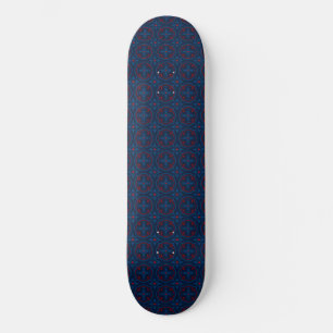 Dekoratives Blumenfliesenmuster Skateboard