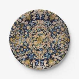 Dekoratives Blumenmuster Pappteller