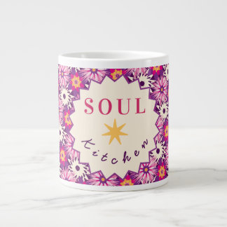 Dekoratives Blumenmuster Pink Lila Astra Modern Jumbo-Tasse