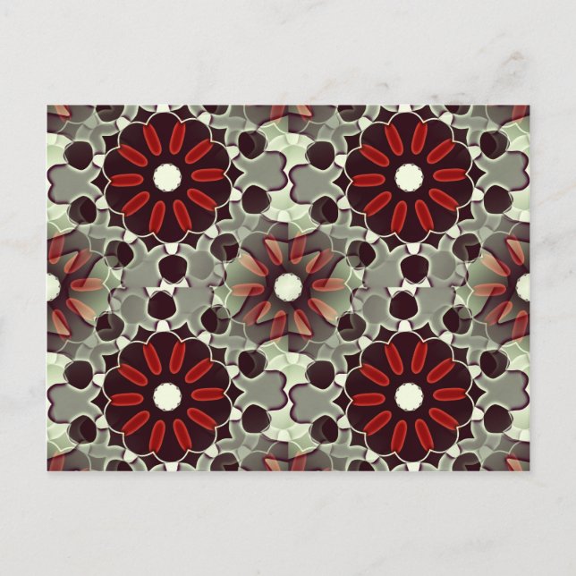 Dekoratives Blumenmuster Postkarte (Vorderseite)