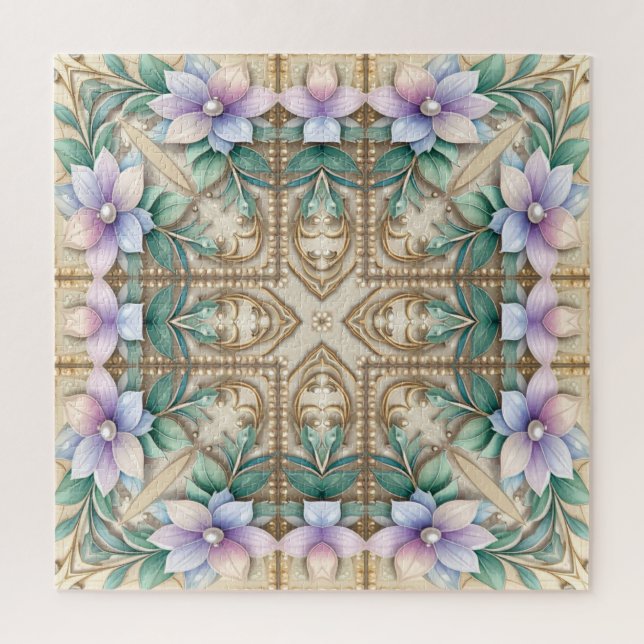Dekoratives Blumenpuzzle (Vertikal)