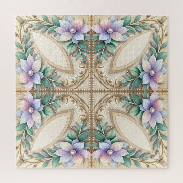Dekoratives Blumenpuzzle (Vertikal)