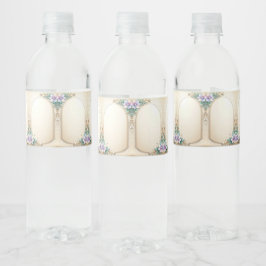 Dekoratives Blumenrahmen-Wasserflaschenetikett