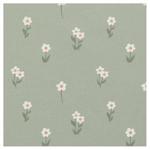 Dekoratives Boho-Ditsy-Blumen-Cottagecore-Grün Stoff