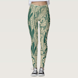 Dekoratives botanisches Jugendstil-Muster Leggings