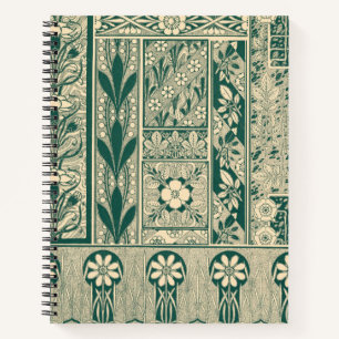 Dekoratives botanisches Jugendstil-Muster Notizbuch