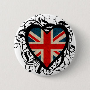 Dekoratives britisches Herz Button