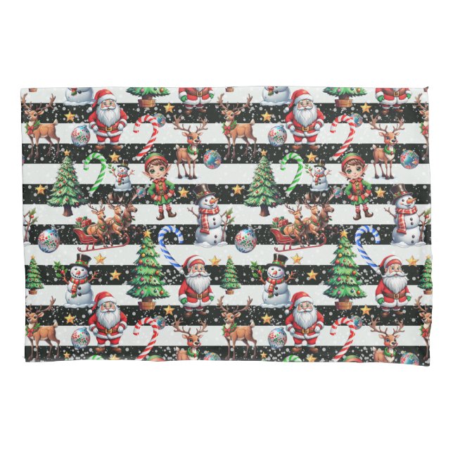 Dekoratives Design der Weihnachtsstreifen Kissenbezug (Vorderseite)