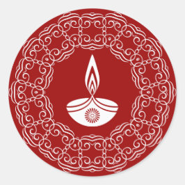 Dekoratives Diwali Design Runder Aufkleber