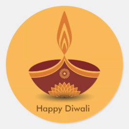 Dekoratives Diwali-Lampendesign Runder Aufkleber