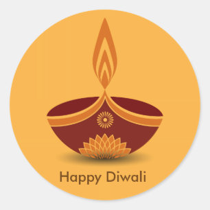 Dekoratives Diwali-Lampendesign Runder Aufkleber