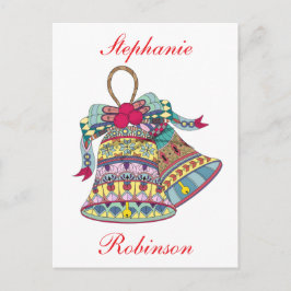 Dekoratives Element der Weihnachtsglocken Feiertagspostkarte