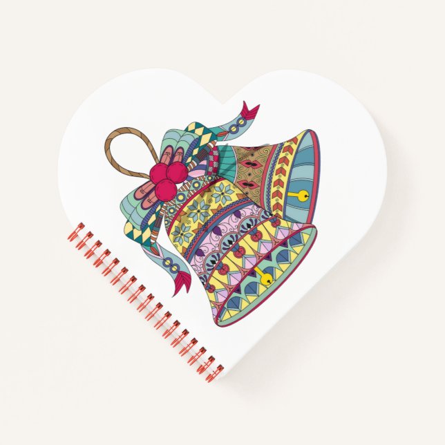 Dekoratives Element der Weihnachtsglocken Notizbuch (Vorderseite)