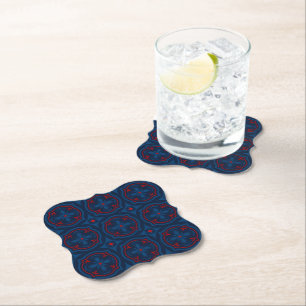 Dekoratives Fliesenmuster mit Blumenmotiv Untersetzer