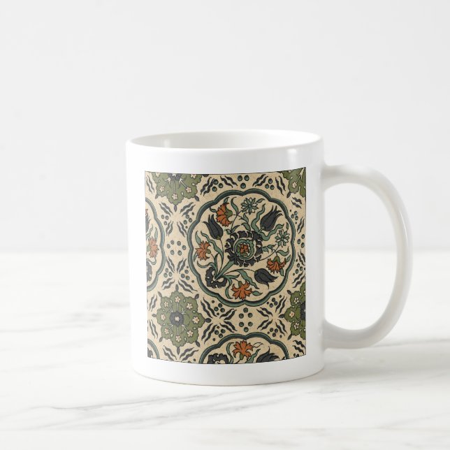 Dekoratives florales persisches Fliesendesign Kaffeetasse (Rechts)