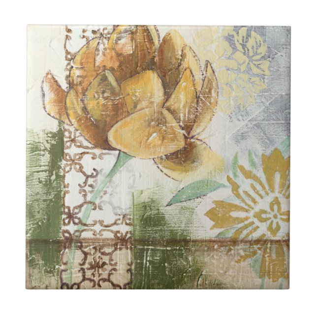 Dekoratives Fresco-Design mit Globe-Blume Fliese (Vorderseite)