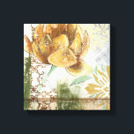 Dekoratives Fresco-Design mit Globe-Blume Leinwanddruck<br><div class="desc">Dieses dekorative Freskendesign von Megan Meagher besticht durch eine Blume aus der Welt. Ein abstrakter Hintergrund umgibt die Blume und schafft ein surreales Ambiente,  das der realistischen Blume widerspricht.</div>