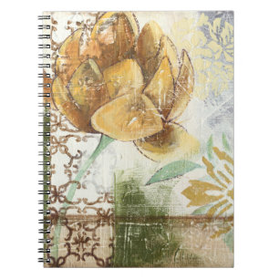 Dekoratives Fresco-Design mit Globe-Blume Notizblock